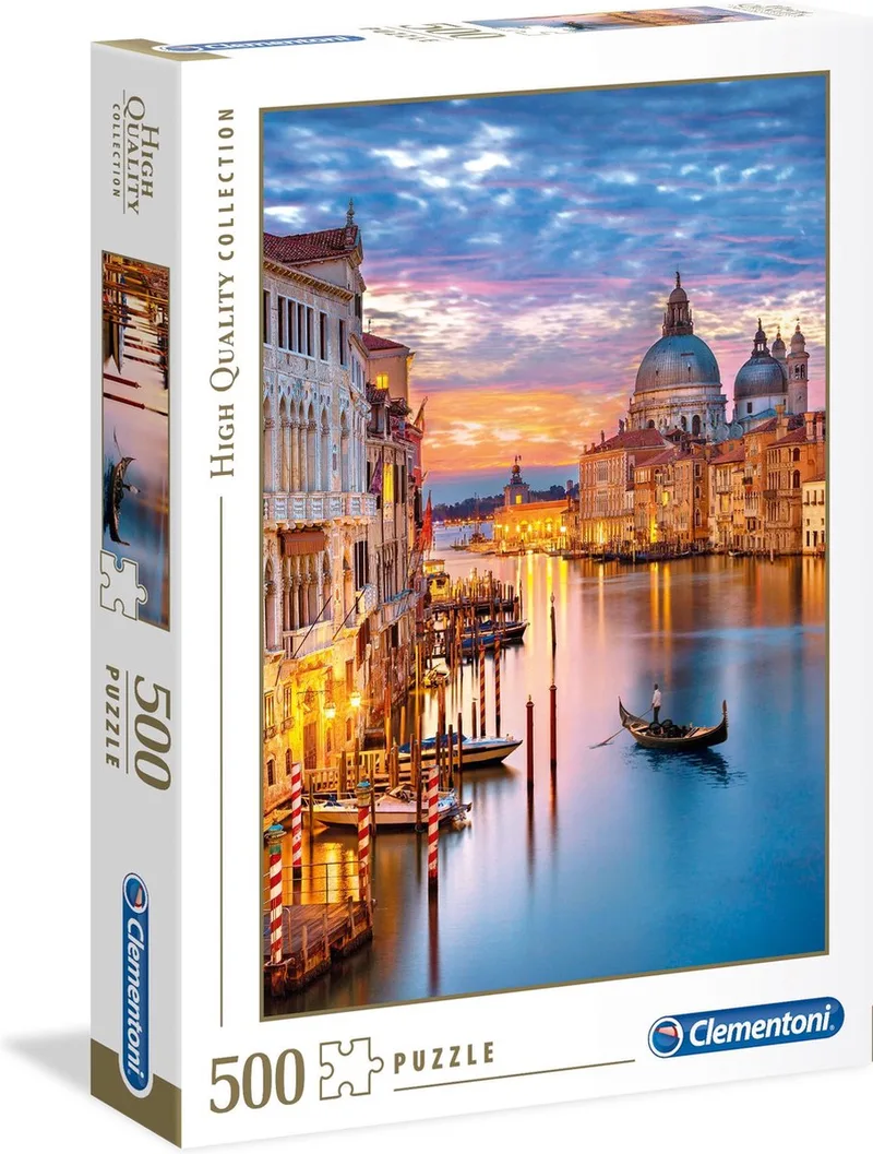 Puzzel - 500 Stukjes - Verlichting Venetië - Puzzel Voor Volwassenen - High Quality Collection van Clementoni, editie Meerkleurig – doos