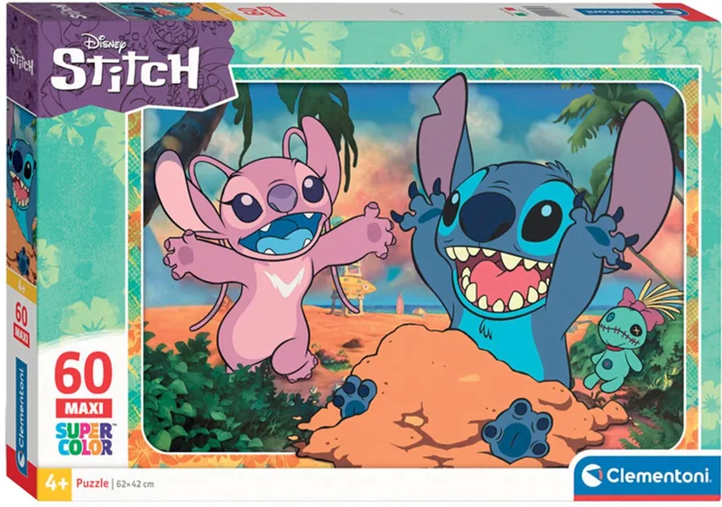 Puzzel - 60 Stukjes - Lilo & Stitch - Puzzel Voor Kinderen - Supercolor from Clementoni, Multicolour edition – box