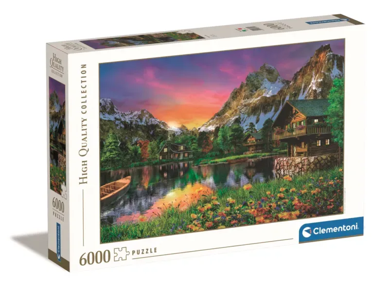 le Puzzle européen Made in Italie Puzzle Le Lac Alpin - 6000 à 9000 pièces de Clementoni, édition Multicolore – boîte 2 sur 2