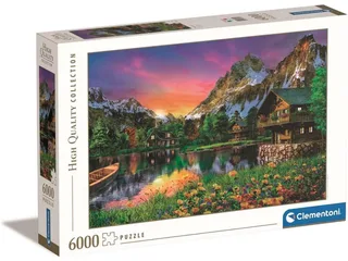 le Puzzle européen Made in Italie Puzzle Le Lac Alpin - 6000 à 9000 pièces de Clementoni, édition Multicolore – boîte 1 sur 2