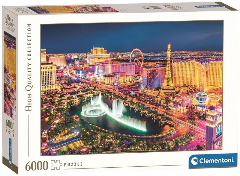 Puzzel - 6000 Stukjes - Las Vegas - Puzzel Voor Volwassenen - High Quality Collection fra Clementoni, Multi kleur-udgave – æske