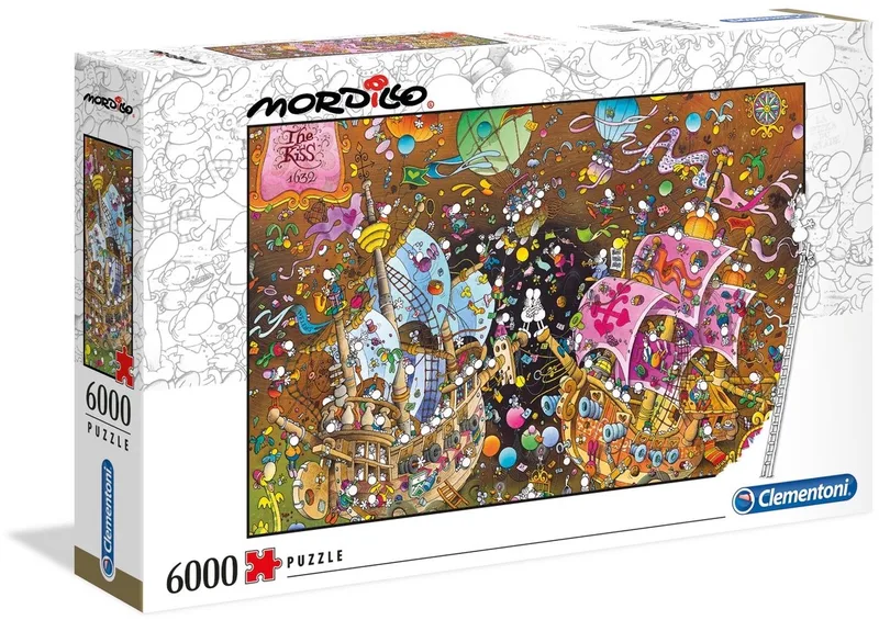 Puzzel - 6000 Stukjes - Mordillo - The Kiss - Puzzel Voor Volwassenen - Special Series License fra Clementoni, Multi kleur-udgave – æske