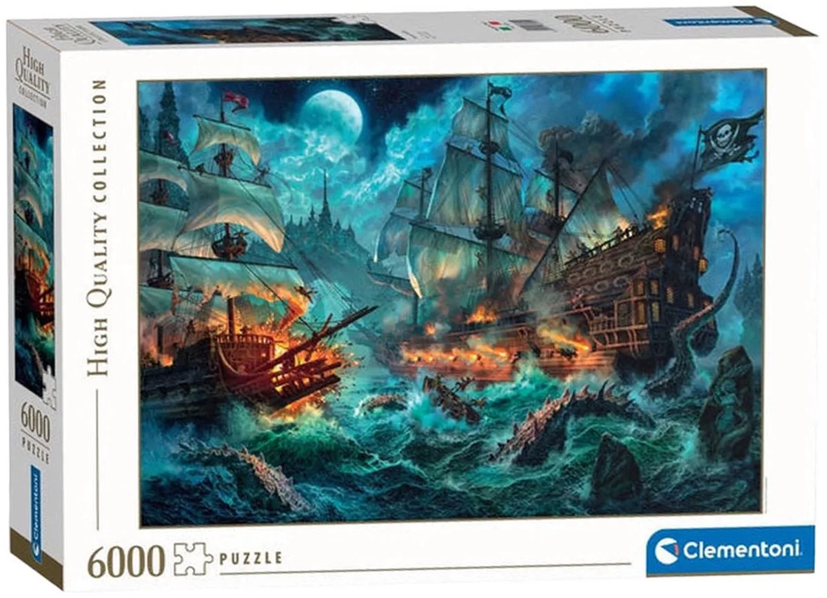 Puzzel - 6000 Stukjes - Zee gevecht - Puzzel Voor Volwassenen van Clementoni, editie Multi kleur – doos