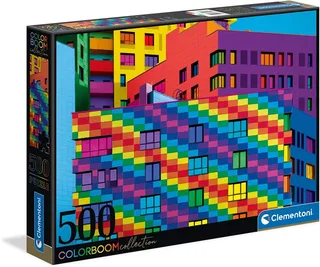 puzzel Colorboom vierkanten 500 stukjes karton. fra Clementoni, Flerfarvet-udgave – æske 2 af 2