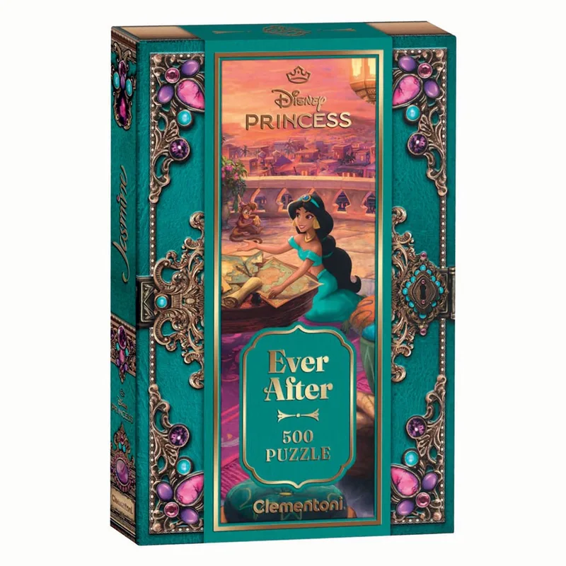Puzzel - Disney Princess - Ever After collectie - 500 stukjes - vanaf 14 jaar fra Clementoni, Jasmine-udgave – æske 1 af 2