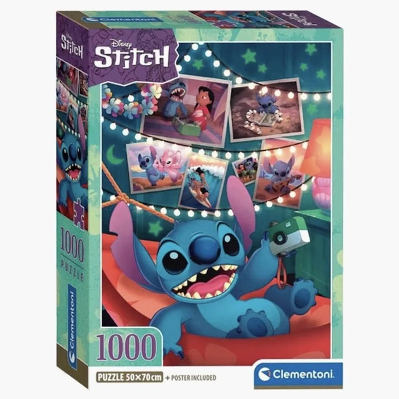 Puzzel Disney Stitch - 1000 stukjes - Lilo & Stitch van Clementoni, editie Meerkleurig – doos