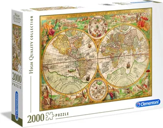 Puzzel - Historische wereldkaart - 2000 stukjes - Vanaf 14 jaar - High quality collection från Clementoni, utgåva Multi kleur – kartong 1 av 2