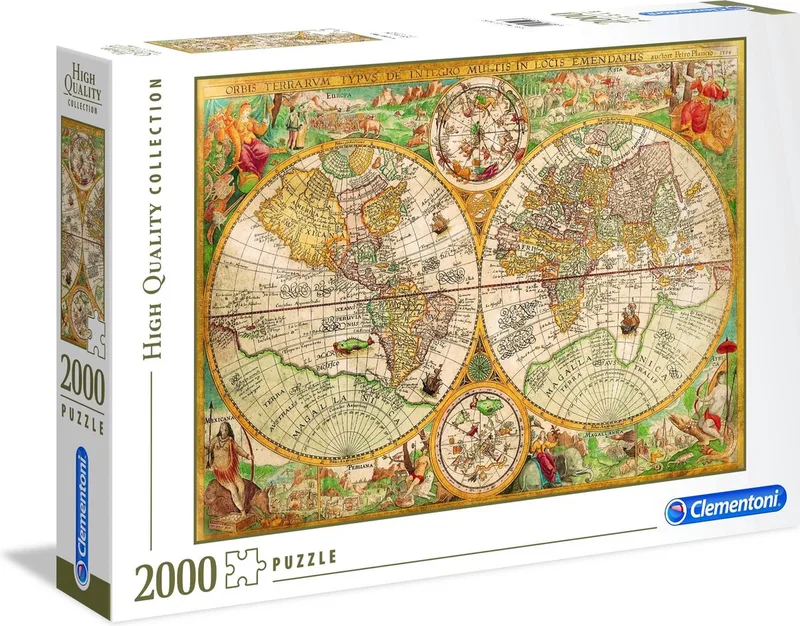 Puzzel - Historische wereldkaart - 2000 stukjes - Vanaf 14 jaar - High quality collection från Clementoni, utgåva Multi kleur – kartong 1 av 2