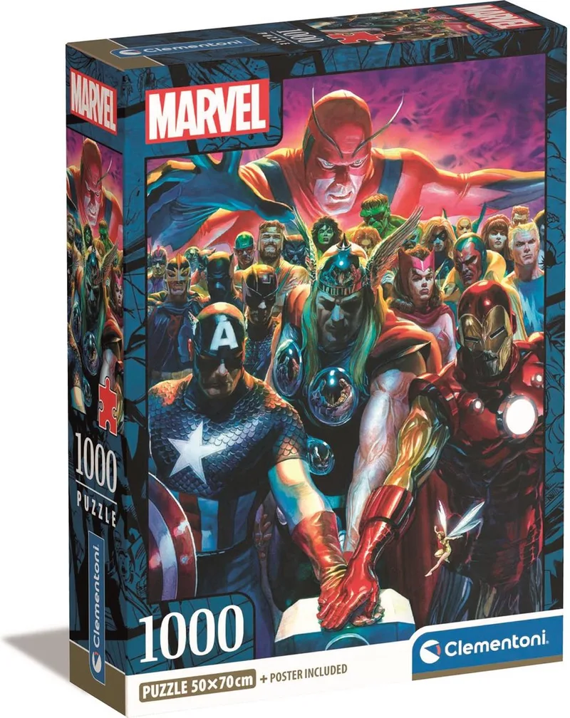 Puzzel - Marvel Avengers - 1000 stukjes - met poster - vanaf 14 jaar from Clementoni, Multicolour edition – box
