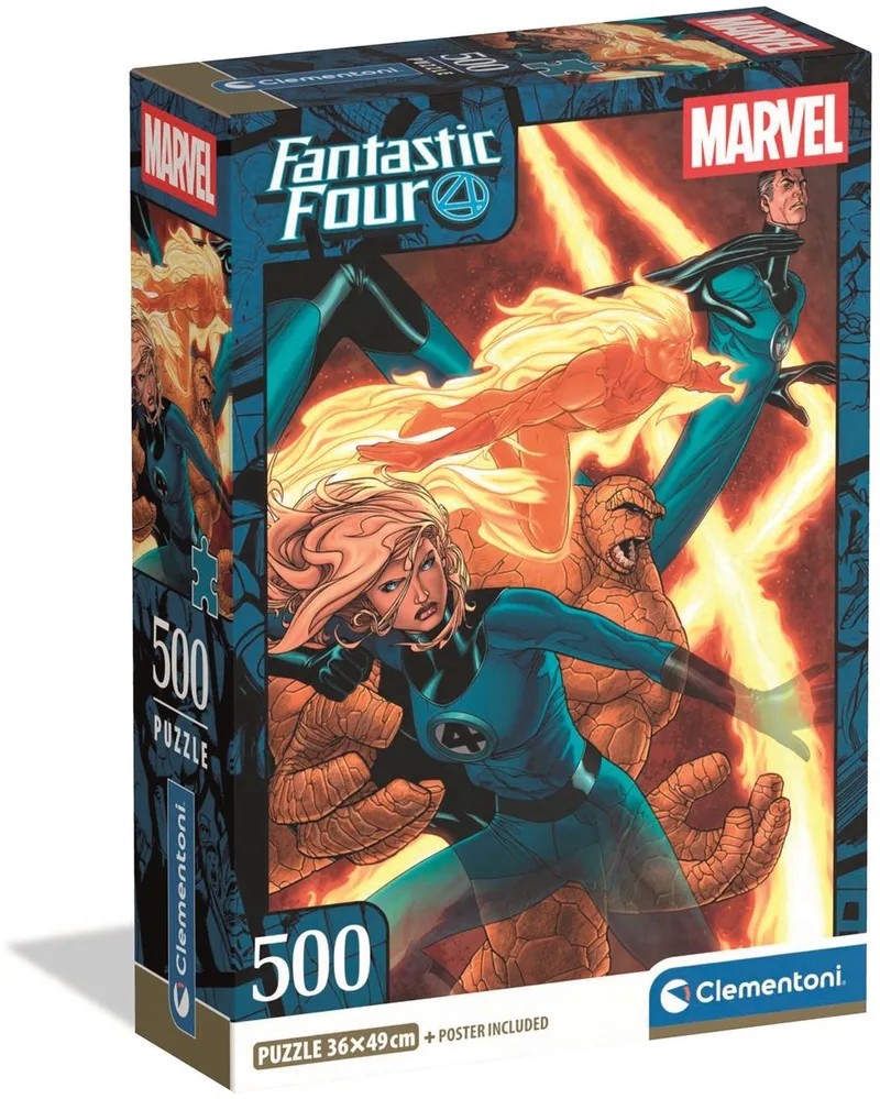 Puzzel - Marvel Fantastic 4 - 500 stukjes - met Poster - vanaf 14 jaar von Clementoni, Ausgabe Mehrfarbig – Schachtel