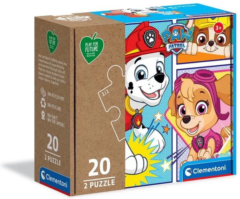 Puzzel Paw Patrol 2x20 Stukjes from Clementoni, Blue edition – box