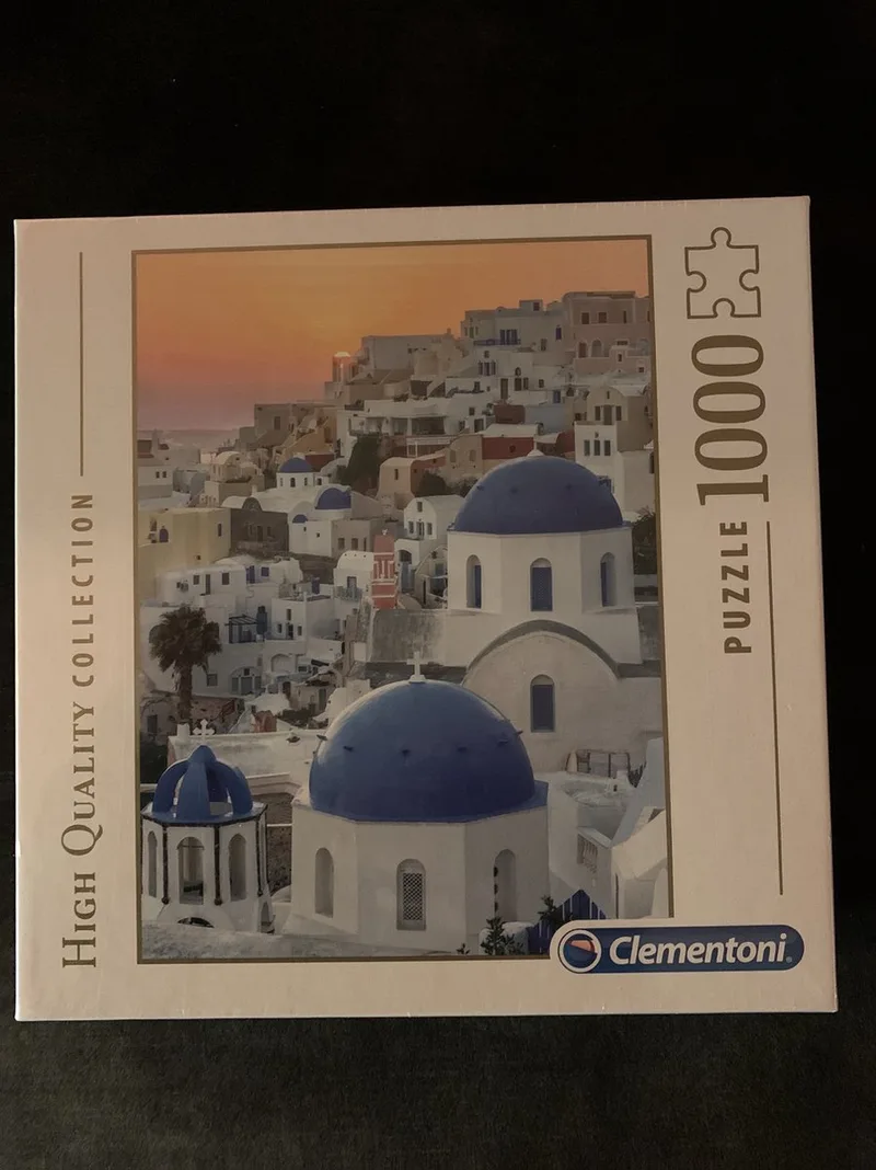 puzzel - Puzzle - 1000 stukjes - Santorini van Clementoni, editie Blauw – doos