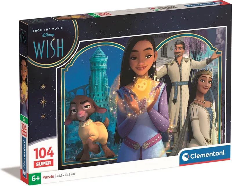 Puzzel - Super 104 Stukjes - Wish Disney - Kinderpuzzel de Clementoni, édition Multicolore – boîte