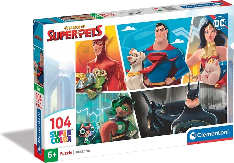 Puzzel Superhelden - Superpets - 104 stukjes - Vanaf 6 jaar van Clementoni, editie Meerkleurig – doos