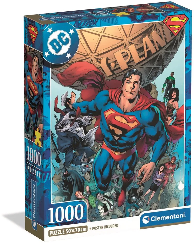 Puzzel - Superman - DC - 1000 stukjes - met poster - vanaf 18 jaar from Clementoni, Multicolour edition – box
