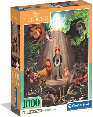 Puzzel - The Lion King - 1000 stukjes - inclusief poster van Clementoni, editie Meerkleurig – doos 1 van 3