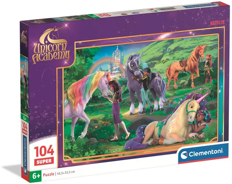 Puzzel - Unicorn Academy - 104 stukjes - vanaf 6 jaar van Clementoni, editie Meerkleurig – doos