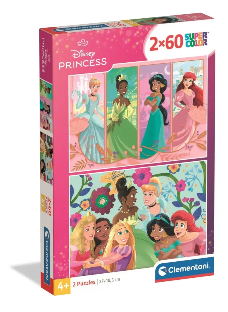 Puzzle 2 Puzzles - Disney Princess - 51 à 99 pièces van Clementoni – doos