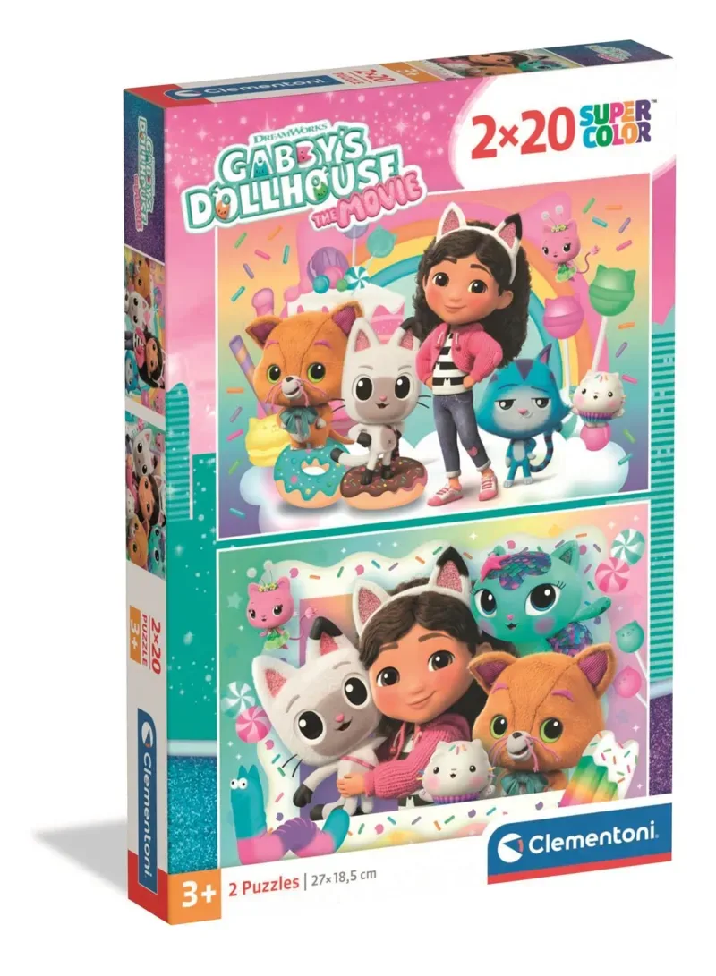 Puzzle 2 Puzzles - Gabby's Dollhouse - 10 à 25 pièces van Clementoni – doos