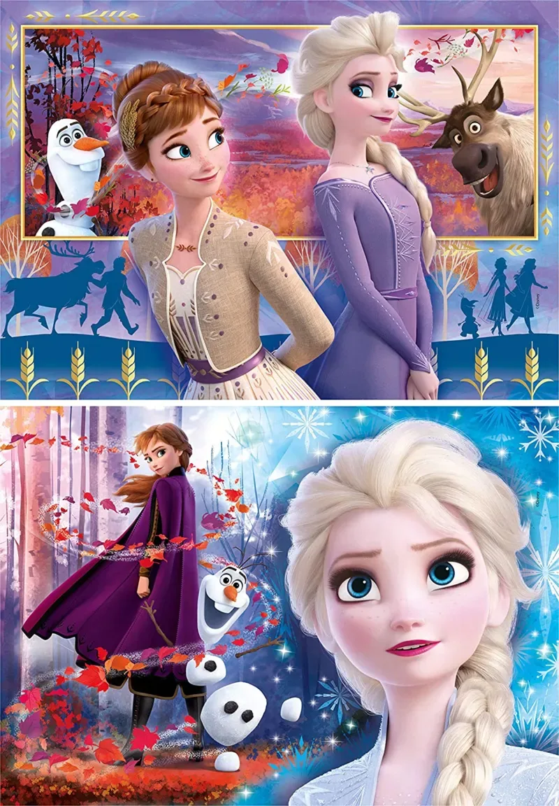 Puzzle 2 Puzzles - La Reine des Neiges 2 - 51 à 99 pièces de Clementoni – boîte 1 sur 2