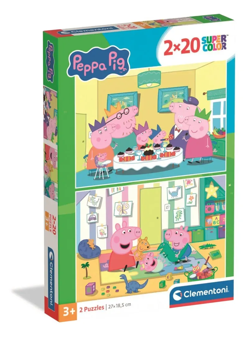 Puzzle 2 Puzzles - Peppa Pig - 10 à 25 pièces de Clementoni – boîte
