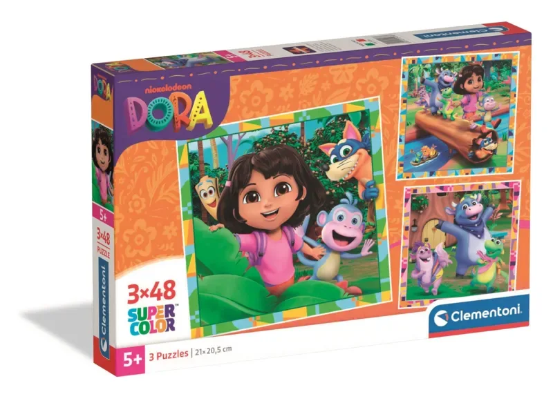 Puzzle 3 Puzzles - Dora - 26 à 50 pièces de Clementoni – boîte