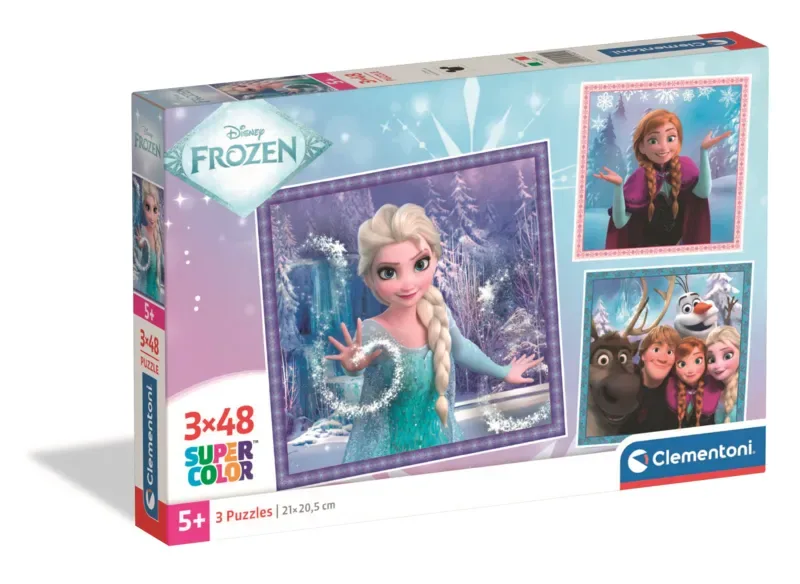 Puzzle 3 Puzzles - La Reine Des Neiges - 26 à 50 pièces von Clementoni – Schachtel