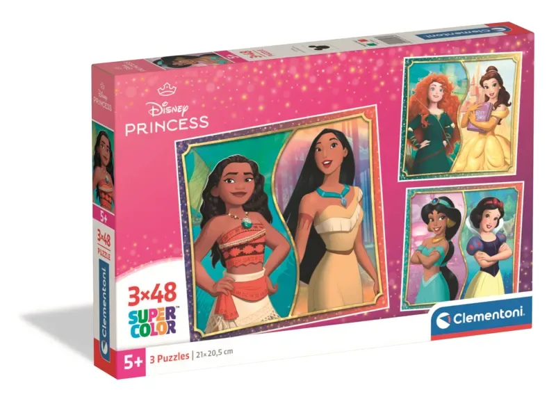 Puzzle 3 Puzzles - Princesse Disney - 26 à 50 pièces de Clementoni – boîte