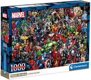 Puzzle Impossible, Marvel Universe Compact, mit neuer Compact Box, 1000 Puzzleteile, Made in Europe de Clementoni, édition Multicolore – boîte 1 sur 5