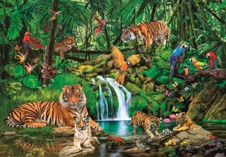 Puzzle La Retraite dans la Jungle - 200 à 499 pièces de Clementoni – boîte 1 sur 2