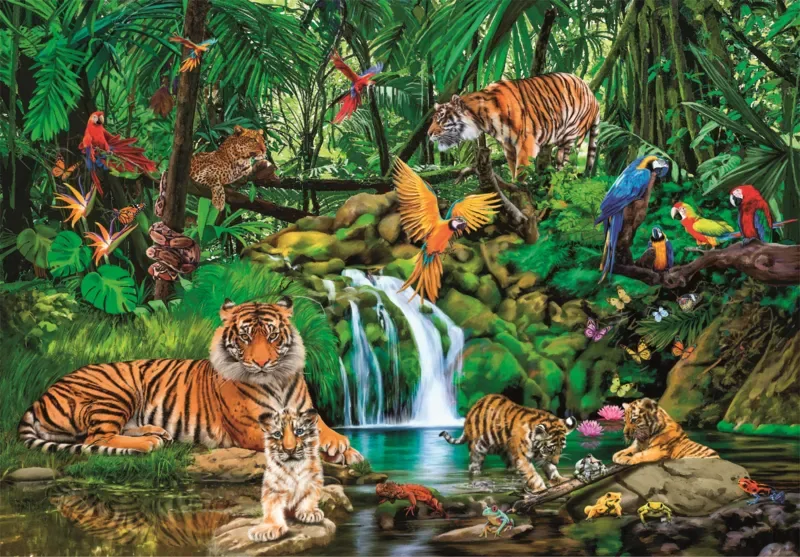 Puzzle La Retraite dans la Jungle - 200 à 499 pièces de Clementoni – boîte 1 sur 2