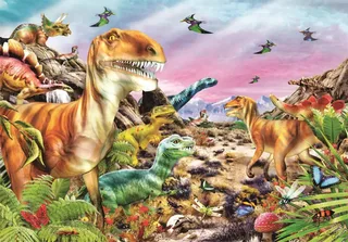 Puzzle Le Pays des Dinosaures - 100 à 149 pièces de Clementoni – boîte 1 sur 2