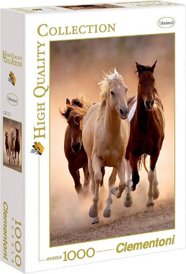Puzzle Pferde High Quality Collection - 1000 Teile Puzzle - Running horses, Puzzleteile, Lernziel - ‎Konzentrationsfähigkeit, Geschicklichkeit, Entspannung de Clementoni – boîte