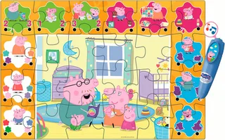 Puzzle Quiz-Bodenpuzzle - Peppa Pig, 24 Puzzleteile, Made in Europe van Clementoni, editie Meerkleurig – doos 5 van 5
