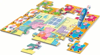 Puzzle Quiz-Bodenpuzzle - Peppa Pig, 24 Puzzleteile, Made in Europe van Clementoni, editie Meerkleurig – doos 4 van 5