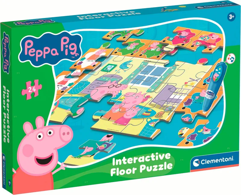 Puzzle Quiz-Bodenpuzzle - Peppa Pig, 24 Puzzleteile, Made in Europe van Clementoni, editie Meerkleurig – doos 1 van 5