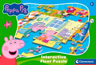 Puzzle Quiz-Bodenpuzzle - Peppa Pig, 24 Puzzleteile, Made in Europe van Clementoni, editie Meerkleurig – doos 2 van 5