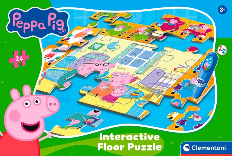 Puzzle Quiz-Bodenpuzzle - Peppa Pig, 24 Puzzleteile, Made in Europe van Clementoni, editie Meerkleurig – doos 2 van 5