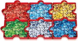 Puzzle Sorter - Puzzel sorteer bakjes - 6 stuks - stapelbaar from Clementoni, Red edition – box 5 of 5