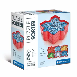 Puzzle Sorter - Puzzel sorteer bakjes - 6 stuks - stapelbaar from Clementoni, Red edition – box 1 of 5