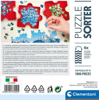 Puzzle Sorter - Puzzel sorteer bakjes - 6 stuks - stapelbaar from Clementoni, Red edition – box 3 of 5
