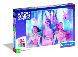 Puzzle Supercolor K-Pop Demon Hunters, 104 Puzzleteile, Made in Europe de Clementoni, édition Multicolore – boîte 1 sur 5