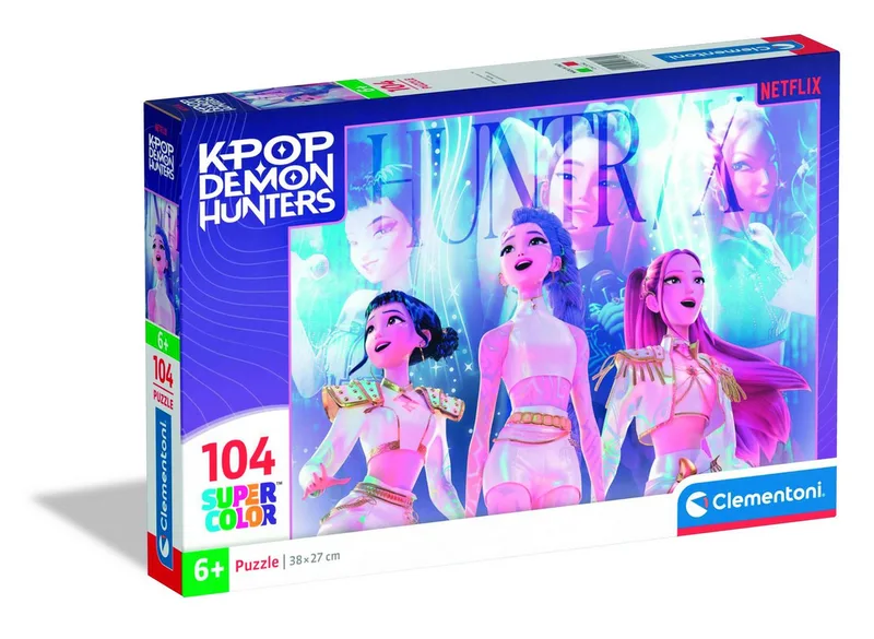 Puzzle Supercolor K-Pop Demon Hunters, 104 Puzzleteile, Made in Europe de Clementoni, édition Multicolore – boîte 1 sur 5