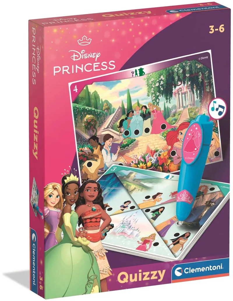 Quizzy - Disney - Educatief spel met elektronische pen - vanaf 3 jaar van Clementoni, editie Prinsessen – doos