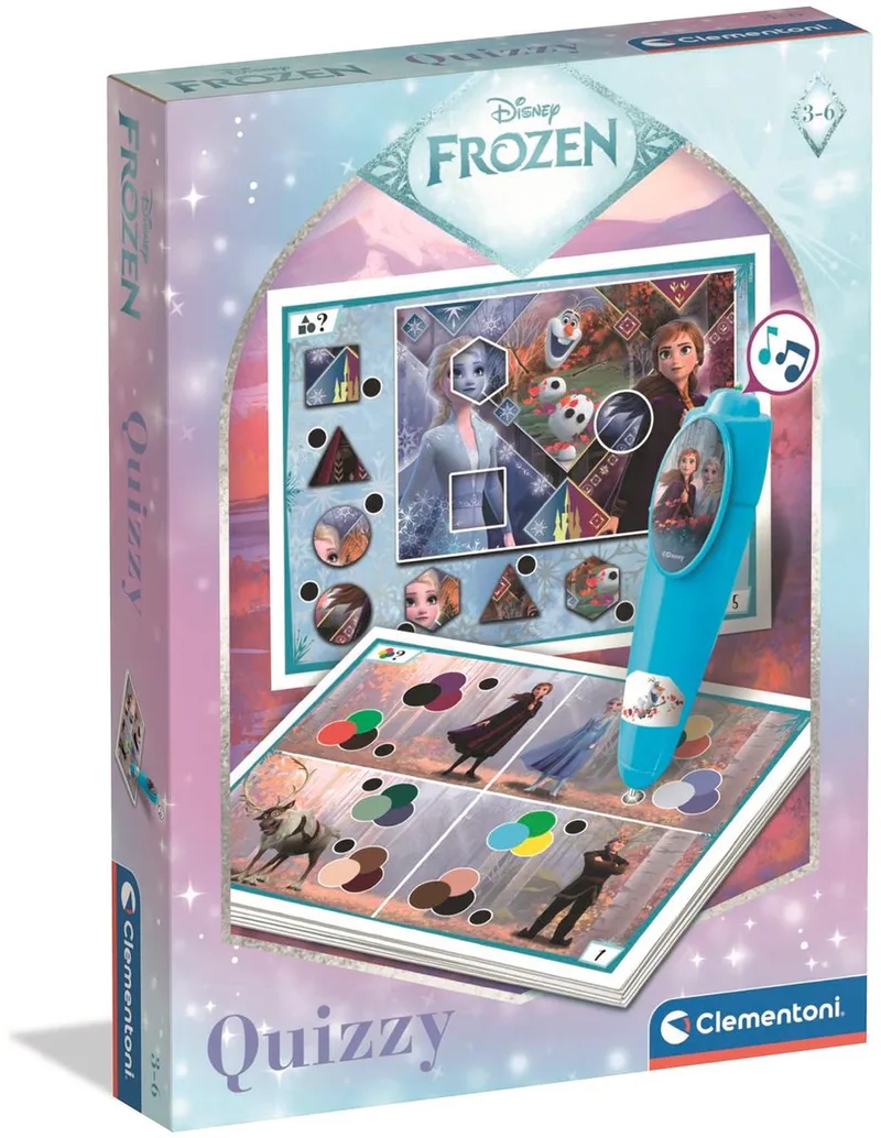 Quizzy - Disney Frozen - Educatief spel met elektronische pen - vanaf 3 jaar von Clementoni, Ausgabe Multikleur – Schachtel