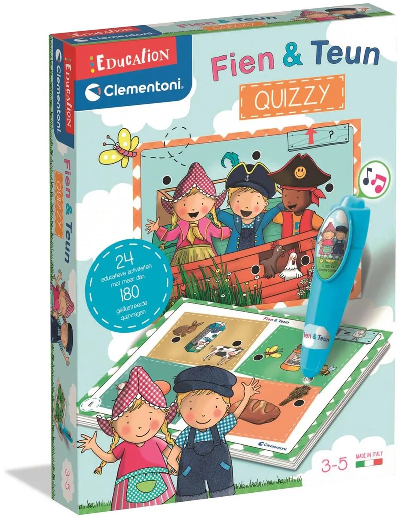 Quizzy - Fien en Teun - Educatief spel met elektronische pen - vanaf 3 jaar von Clementoni, Ausgabe Multikleur – Schachtel