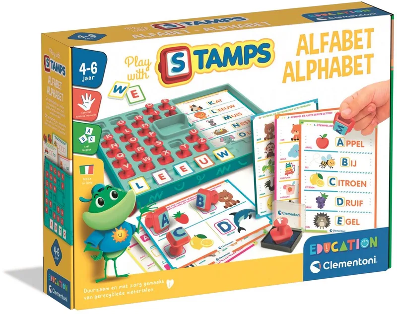 Spelen met Stempels Alfabet - Leren Schrijven Spel - Ik Leer Letters Lezen - Educatief Speelgoed Cadeau voor Kleuters, Meisjes en Jongens de Clementoni, édition Multikleur – boîte
