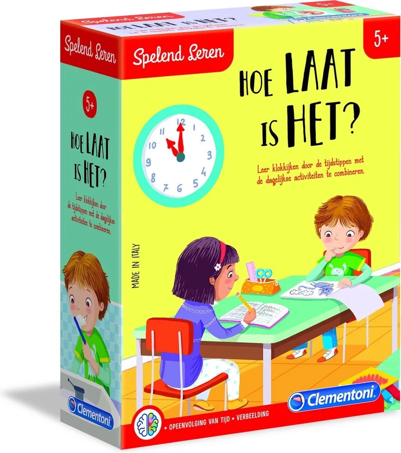 Spelend Leren Hoe Laat Is Het? Educatief spel from Clementoni, Multicolor edition – box