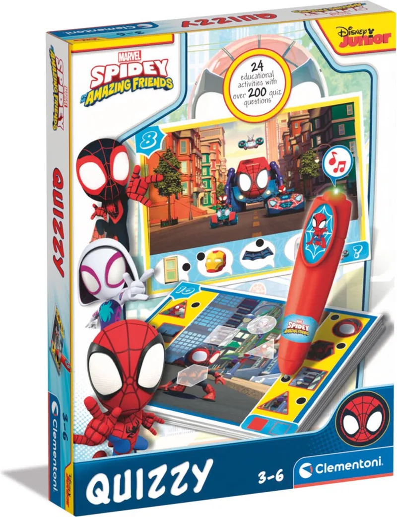 Spidey Quizzy - Educatief Spel - Met Interactieve Pen - Het Leerzame Schoencadeautje - 200+ Educatieve Quizzen - 3-6 jaar de Clementoni, édition Meerkleurig – boîte