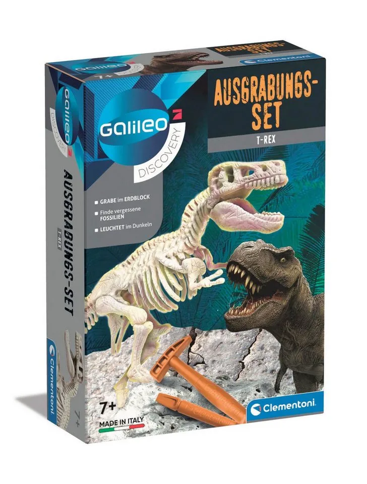 Spiel Ausgrabungs-Set - T-Rex fluoreszierend (Experimentierkasten) from Clementoni – box